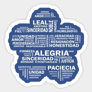 Word cloud Español - Virtues Sticker